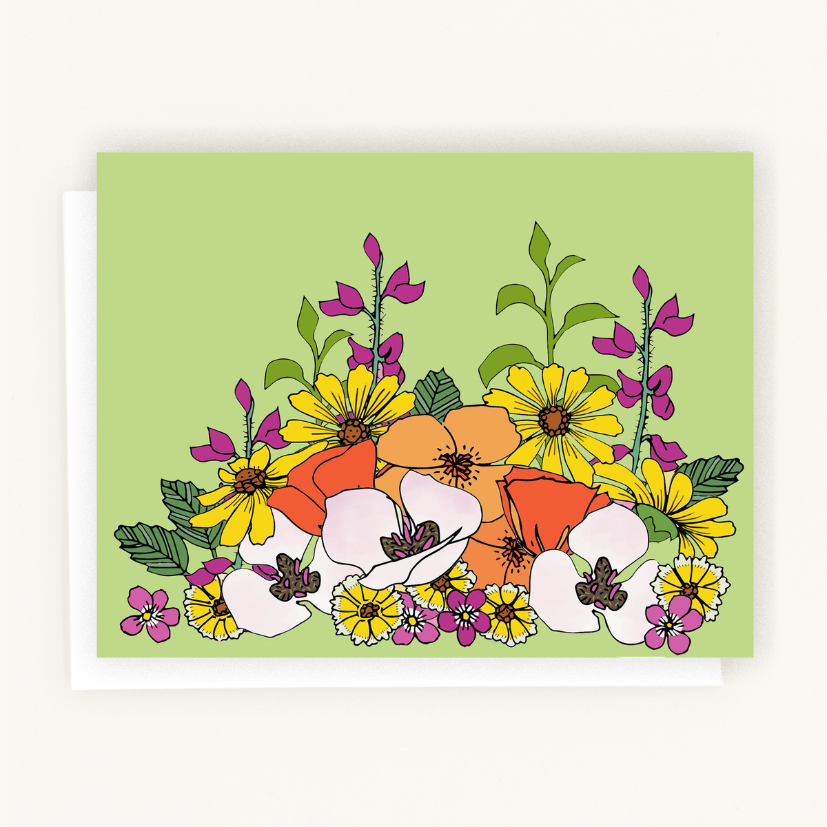 California Plant Party Greeting Card with native plant illustration