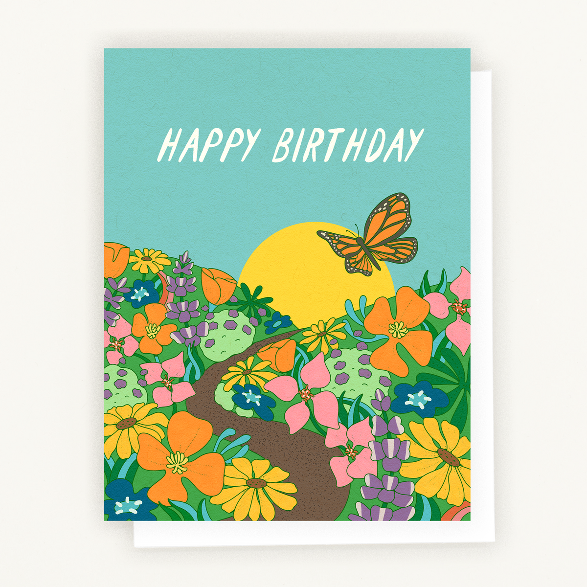 Happy Birthday Card featuring vibrant California botanical design