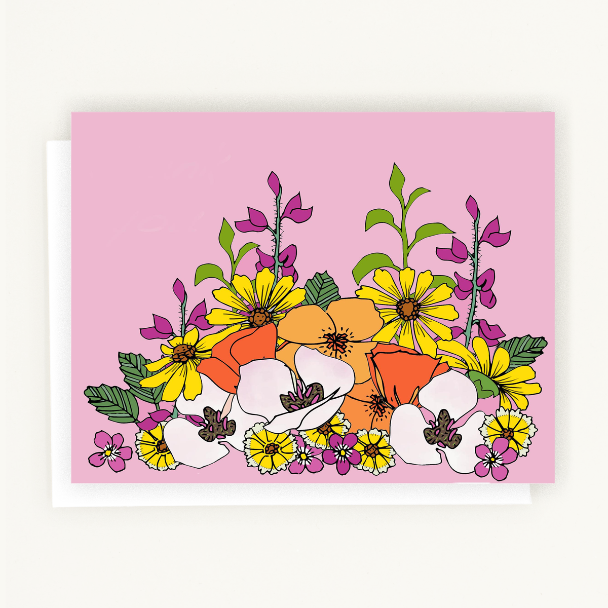 Eco-friendly card featuring California native flora design