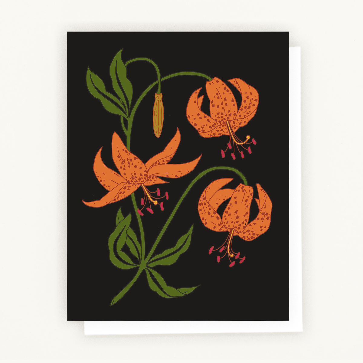 Humboldt's Lily Notecard featuring vibrant botanical illustration