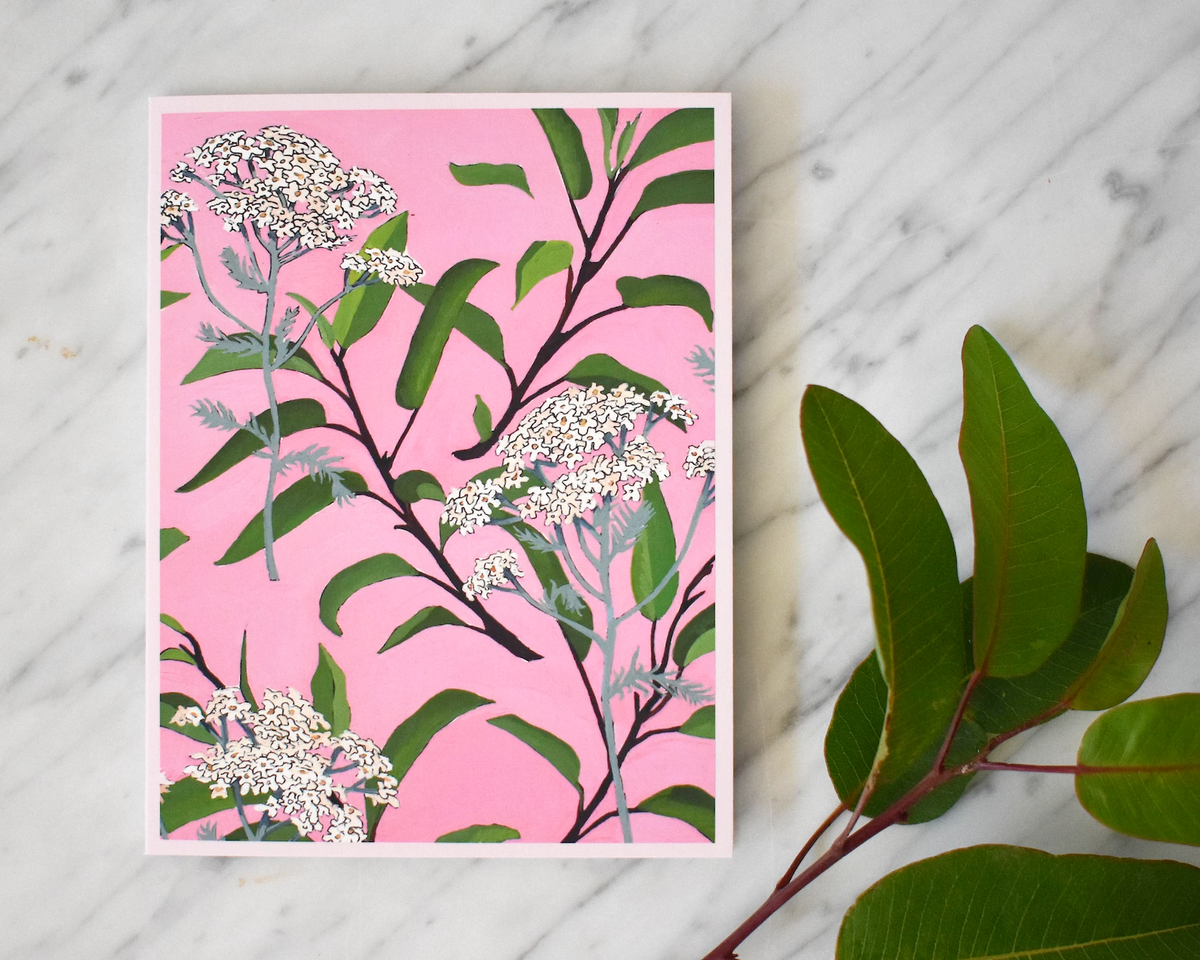 Eco-friendly notecard with California native flora design